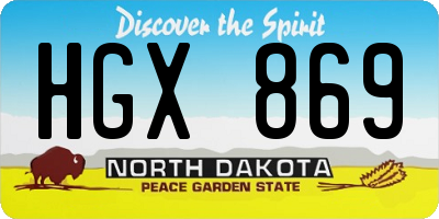 ND license plate HGX869