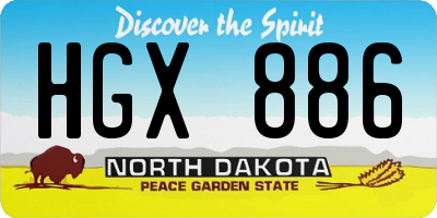 ND license plate HGX886