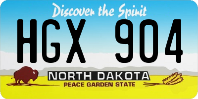 ND license plate HGX904