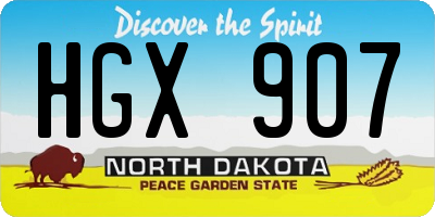 ND license plate HGX907