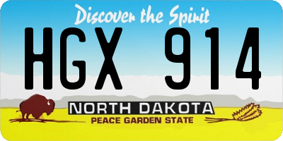 ND license plate HGX914