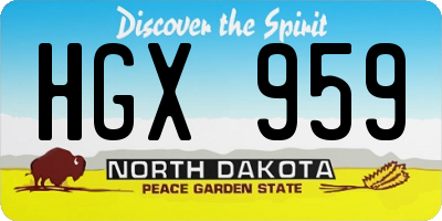 ND license plate HGX959
