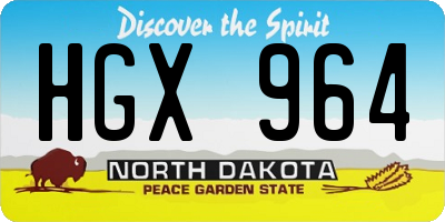 ND license plate HGX964