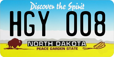 ND license plate HGY008