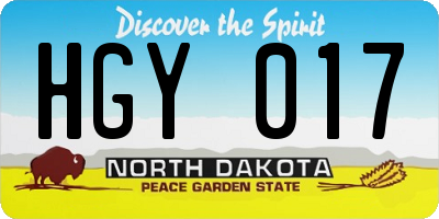ND license plate HGY017