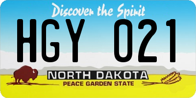 ND license plate HGY021
