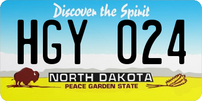 ND license plate HGY024