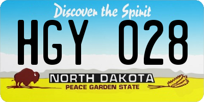 ND license plate HGY028
