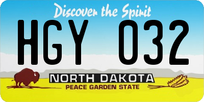 ND license plate HGY032