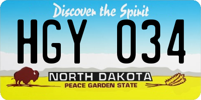 ND license plate HGY034