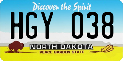 ND license plate HGY038