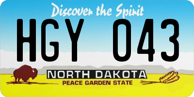 ND license plate HGY043