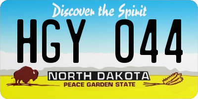 ND license plate HGY044