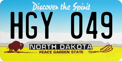 ND license plate HGY049