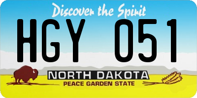 ND license plate HGY051