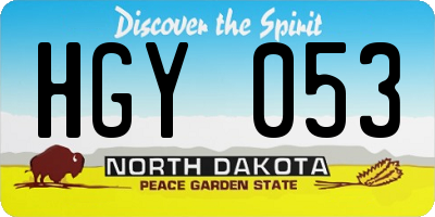 ND license plate HGY053