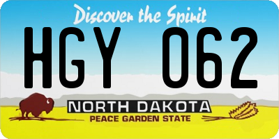 ND license plate HGY062