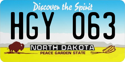 ND license plate HGY063