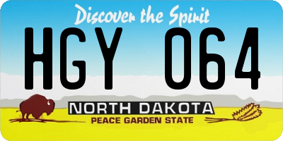 ND license plate HGY064