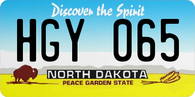 ND license plate HGY065