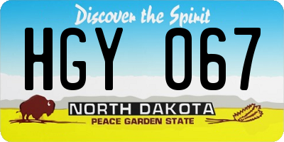 ND license plate HGY067