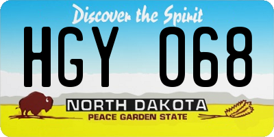 ND license plate HGY068