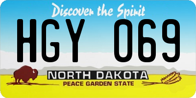 ND license plate HGY069