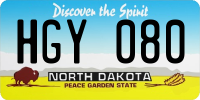 ND license plate HGY080