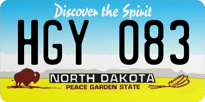 ND license plate HGY083