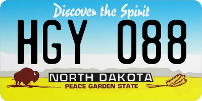 ND license plate HGY088