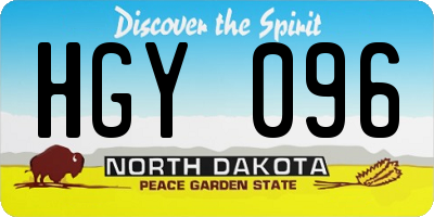 ND license plate HGY096