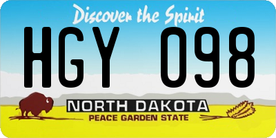 ND license plate HGY098