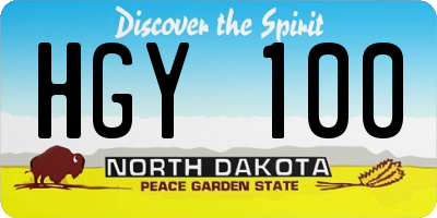 ND license plate HGY100