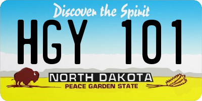 ND license plate HGY101