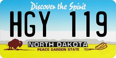 ND license plate HGY119