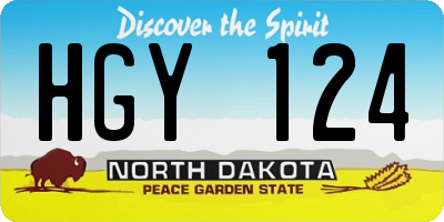 ND license plate HGY124