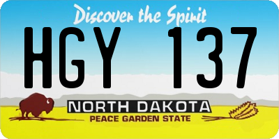 ND license plate HGY137