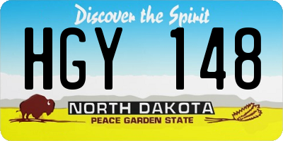 ND license plate HGY148