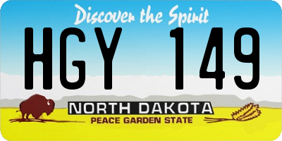ND license plate HGY149