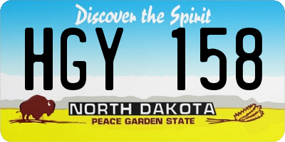 ND license plate HGY158