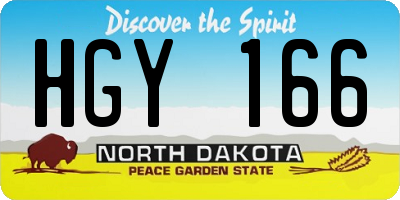 ND license plate HGY166