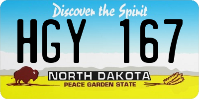 ND license plate HGY167