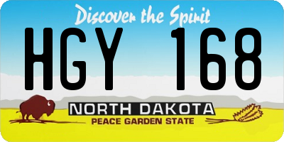 ND license plate HGY168
