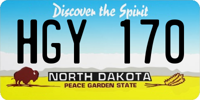 ND license plate HGY170