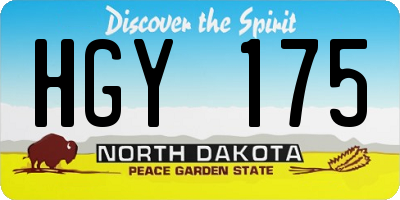 ND license plate HGY175