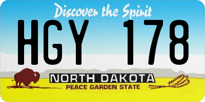 ND license plate HGY178