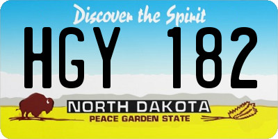 ND license plate HGY182