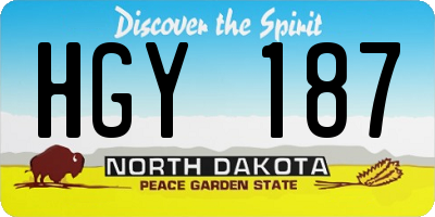 ND license plate HGY187