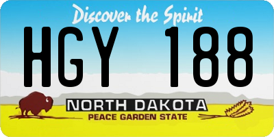 ND license plate HGY188
