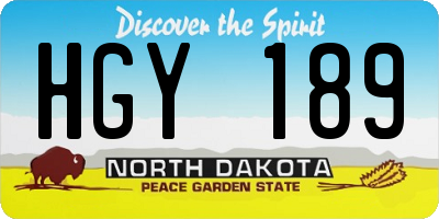 ND license plate HGY189